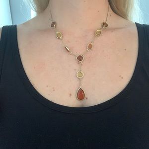 Teardrop pendant necklace & matching earrings
